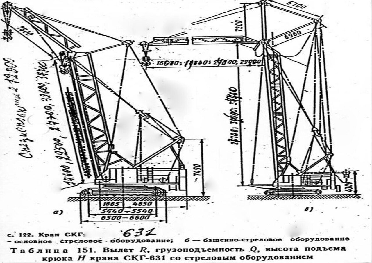 Чертежи гусеничных кранов